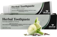 Herbal Toothpaste Fennel Seed Clove Flavor 5.29 oz - Fluoride Free, Vegan