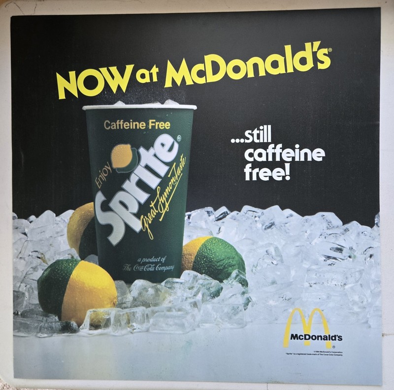 1984 McDonald's SPRITE Translite sign 21.75" X 21.75" Advertising Display 