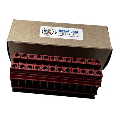 12 Pack Red DK10N DIN Rail Terminal Ground Block 6-20AWG 600V 60A Screw Type