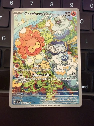 Pokémon TCG Castform Sunny Form 195/191 Illustration Rare IR Surging Sparks NM