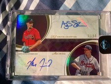 2024 Topps Dynamic Duals Max Fried AJ Smith-Shawver Dual Auto Purple #/50 Braves