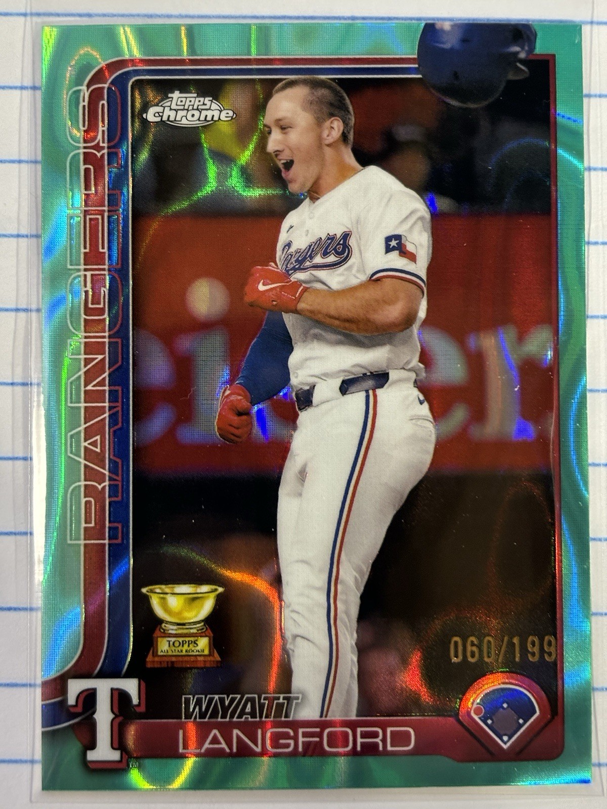 2025 Topps Chrome - Wyatt Langford #68 Aqua Raywave Refractor /199