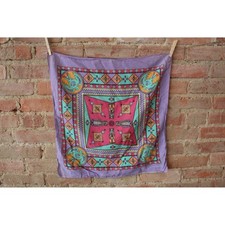Vintage Paris Bandana Made in USA Southwestern Totem Print Purple OS