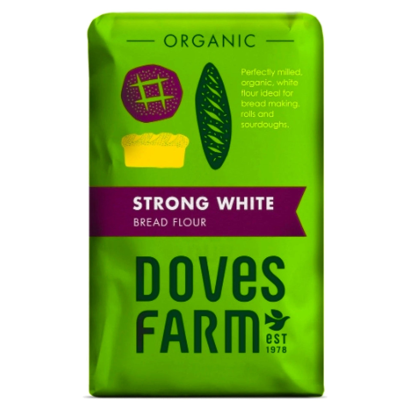 Doves Farm Organic Strong White Bread Flour 1.5KG UK Premium Baking