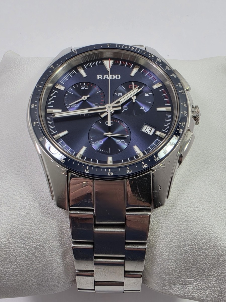 Rado Hyperchrome Quartz Chronograph Blue Dial Stainless Men's