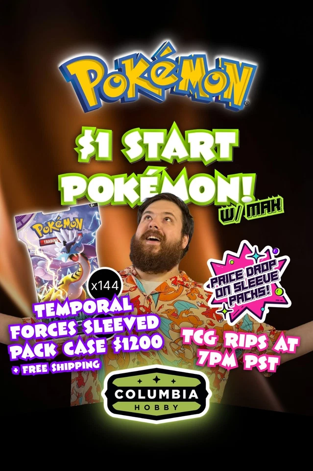 $1200 Temporal Forces Sleeved Cases and $1 Start Pokemon + TCG Rips w/Mak