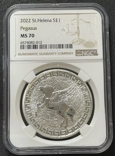2022 1 Oz .999 Silver St. Helena Silver Pegasus NGC MS 70 East India Co Perfect!