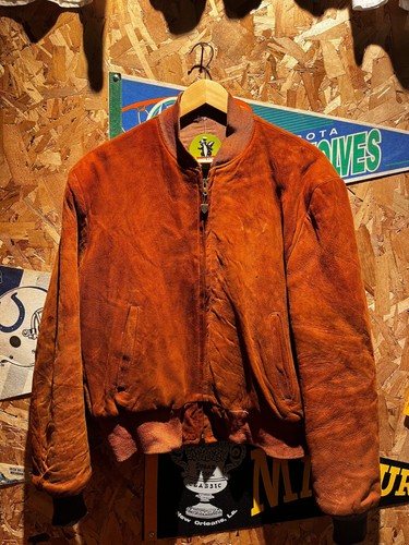 JCPenney, True Vintage 1960's JC Penney Brown Suede Bomber Jacket: Large