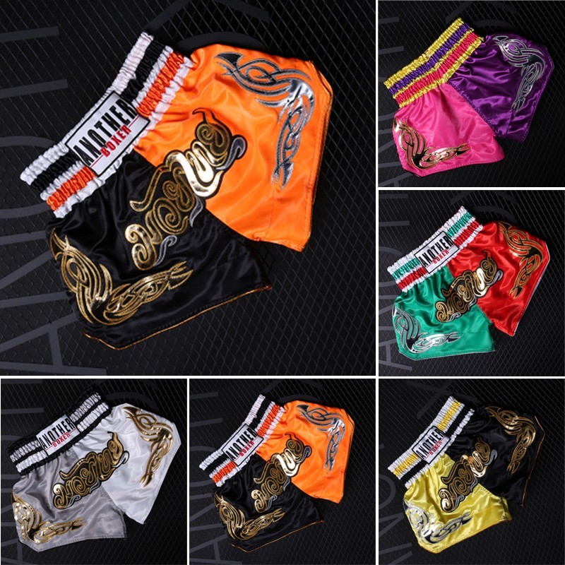 Pantalones Cortos de Boxeo Hombres Mujeres Muay Thai Poliéster Estampado Lucha