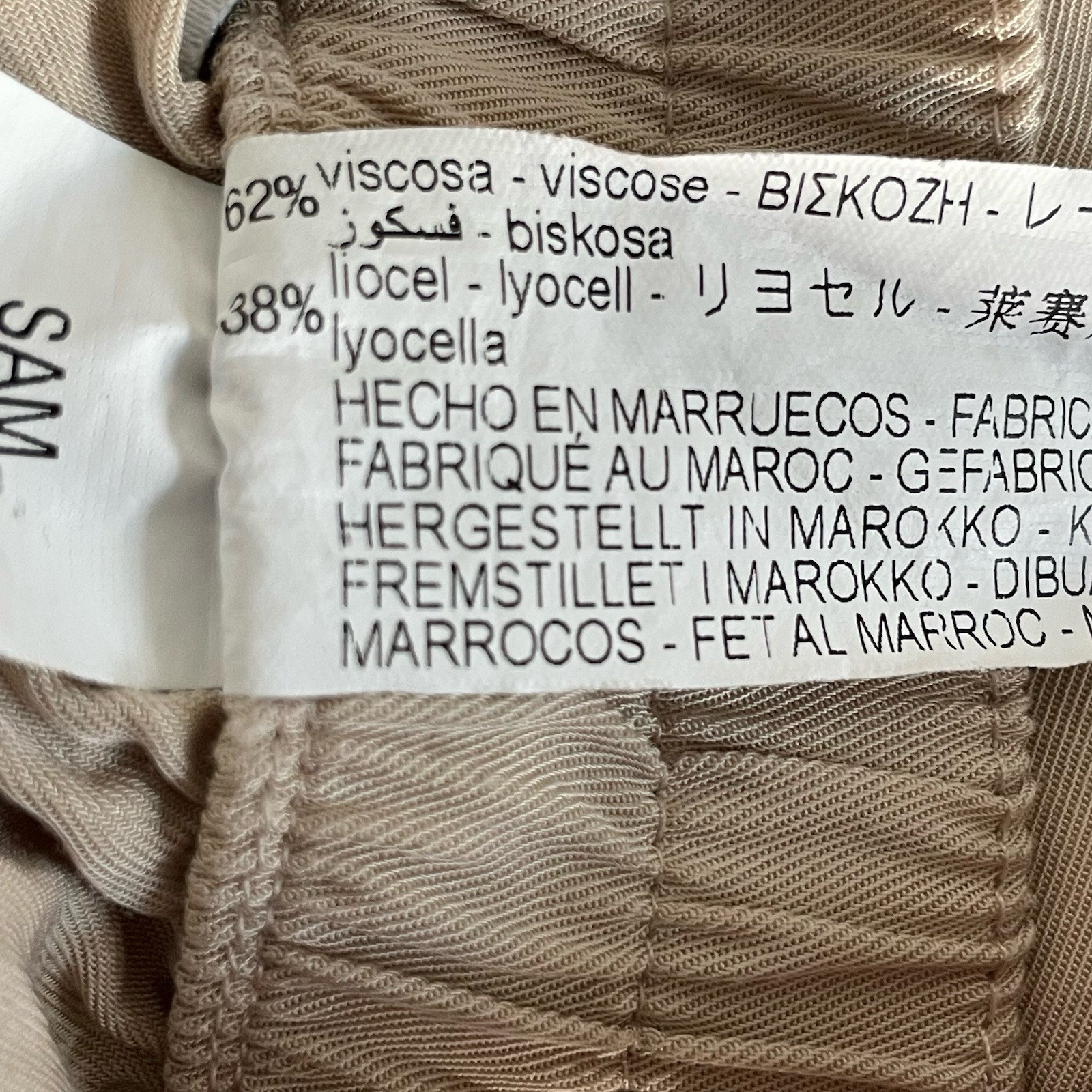 Zara Chino Shorts Beige Lyocell Flat Front With Pockets Size M thumbnail 7