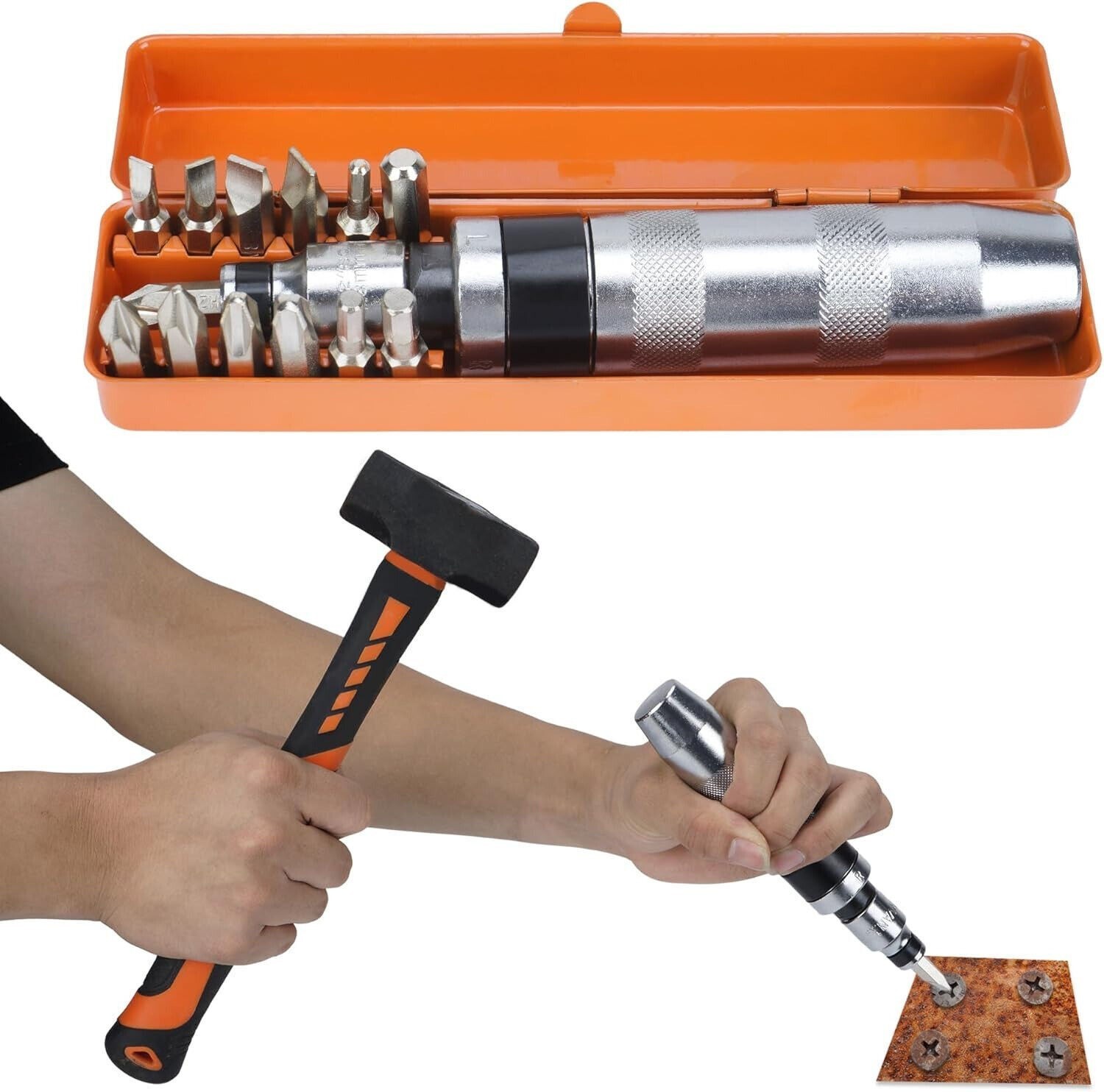 14Pc 1/2" Heavy Duty Impact Screwdriver Driver Set SAE Rever