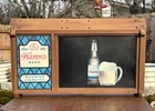 Vintage Hamm's Beer Lighted Cabin Style Sign Bottle Mug Scene No Roof Shingles