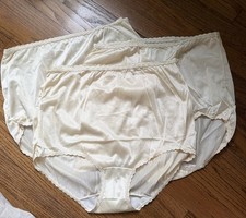 Vtg Panties Sheer Nylon 80s Granny Brief Shiny Ashley Taylor Turquoise 7 L
