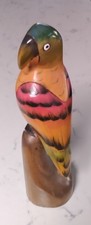 Handcrafted Wooden Parrott Colorful From Ecuador