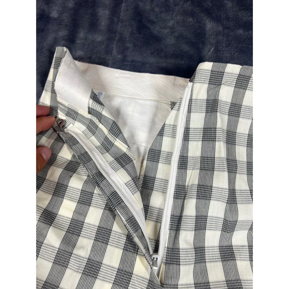 Carol Brent Plaid Shorts Vintage High Waist Side Button Closure Size 12 - Image 2 of 4