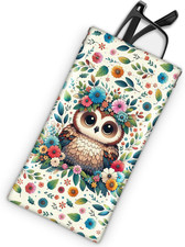 Soft Sunglasses Eyeglass Glasses Case,7x3.5inch Portable PU Leather Squeeze Top