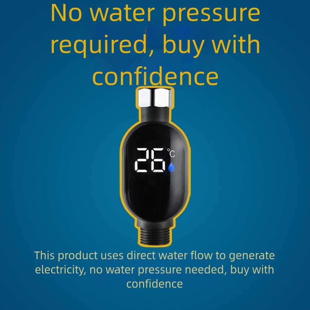 Water Temperature Shower Thermometer with LED Display and Battery Power