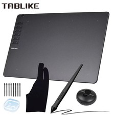 Graphics Tablet 8192 Pressure Levels Battery-Free Stylus Drawing Pad PC Mac