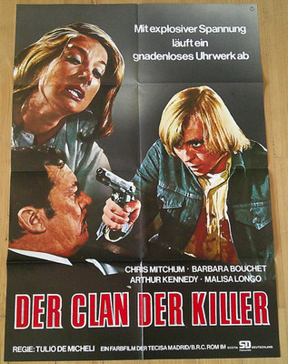 DER CLAN DER KILLER - Kinoplakat A1 ´74 - CHRIS MITCHUM Barbara Bouchet