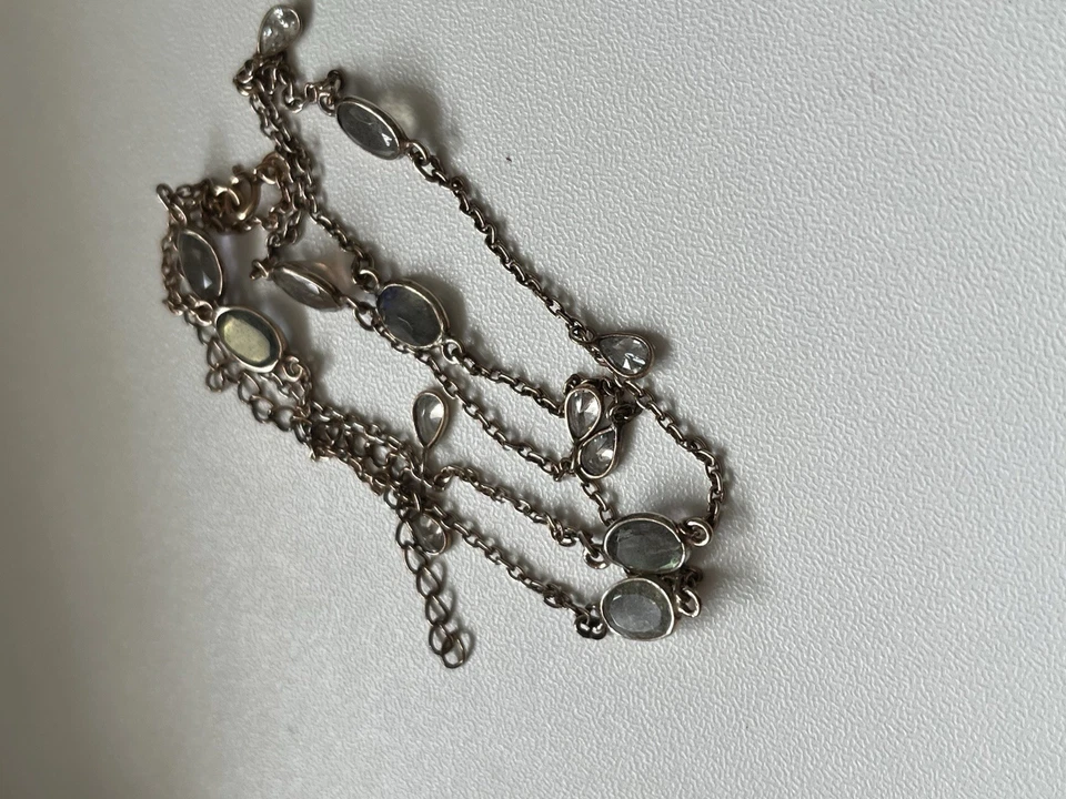 Y-Drop Faceted Labradorite & 1/20 14k gf Rose Gold Tone Necklace 20-24” Dainty - Image 4 of 4