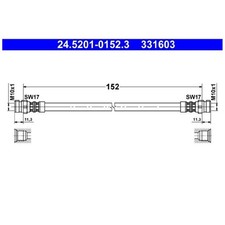 2x Bremsschlauch hinten für Skoda Citigo NF1 | 24328356