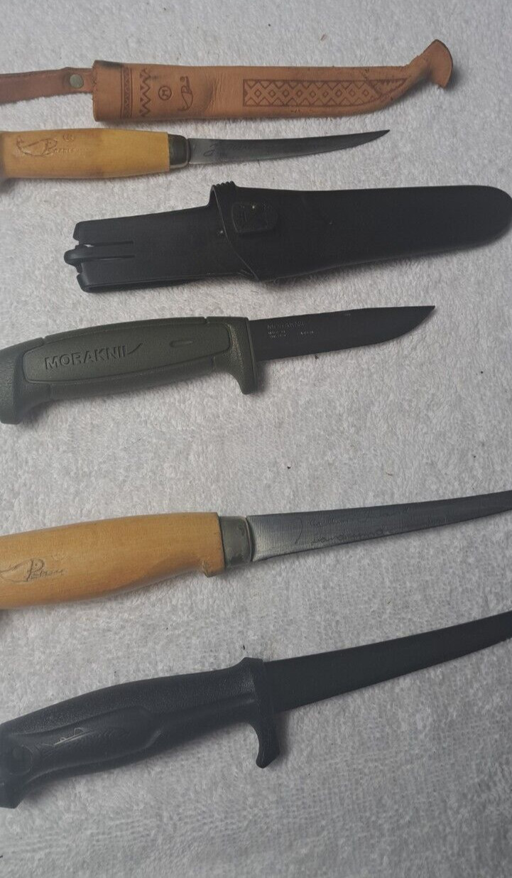 Fillet Knives Lot RAPALA J Marttiini Normark morganii 4 pcs