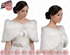 Faux Fur Ivory Wrap Bridal Bridesmaids Wedding  S / M / L