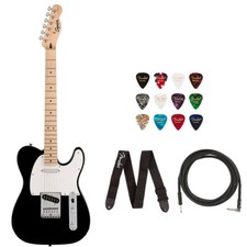 Squire Sonic Telecaster Electric Guitar, Black, Maple Fingerboard Kit