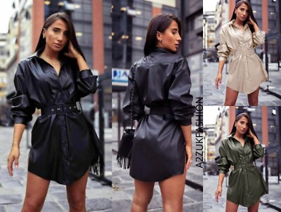 knee length dresses for ladies Black Leather & Lace Dress – Olvi's Lace main image 0