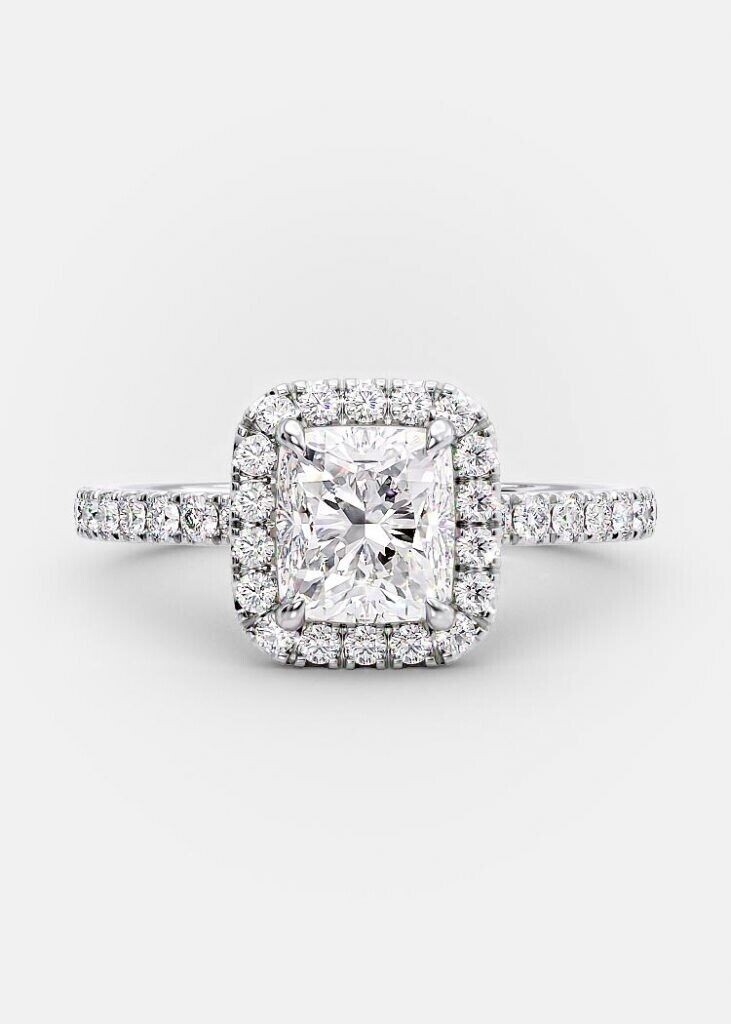 NEW 2.0Ct Radiant Cut Created Diamond Women's Engagement Ring White 925 SILVER