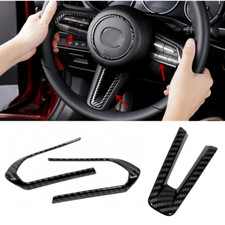 3PCS For Mazda CX-50 CX50 2023 2024 Carbon Fiber Steering Wheel Decor Cover Trim