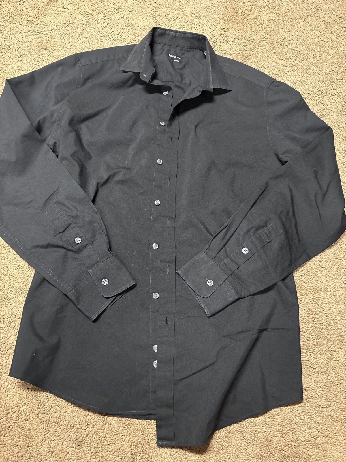 men-s-bar-iii-dress-shirt-long-sleeve-slim-fit-16-34-35-black-ebay