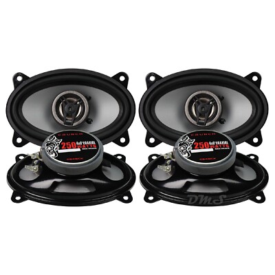 (4) Crunch CS46CX | 4x6 Inch 250W 4 Ohm 2-Way Coaxial Car Audio 4x6'' Speakers