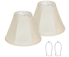 Lamp Shades Set of 2, Champagne Beige Bell Lamp Shades 6" x 13" x 10"H