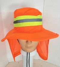 Hi Vis Reflective Work Safety Bucket Cap / Orange BUCKET HAT