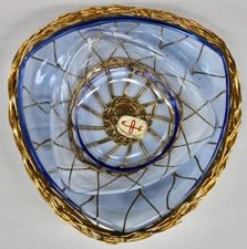 Vintage Copper and Glass Unused Ashtray/Trinket Dish w/Japanese Maker’s Label