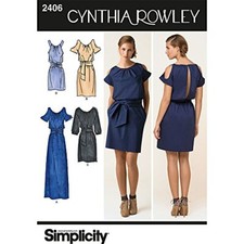 Simplicity  2406 Misses Dress w Sleeve Variations Sewing Pattern Sz: 14-22
