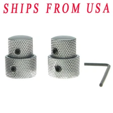 KAISH 2* Dual Concentric Stacked Control Knob fit Electric Guitar Bass Chrome