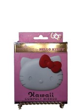 HELLO KITTY KAWAII COMPACT MIRROR WHITE W/ RED BOW AND TOUCH SENS