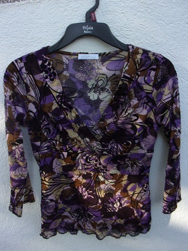 Tunique Longue EDC By ESPRIT Taille 38 Tons Violets - Légère Et Transparente - Occasion Très Bon état