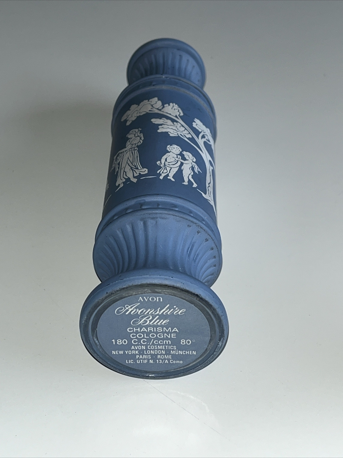 Avon Cosmetic Perfume Bottle Avonshire Blue Charisma Cologne Wedgwood
