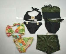 7 Women Multicolor Tie-Neck Adjustable Strap Bottoms Swimwear Bikini 3-Set S/M/L