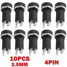 10x 3.5mm Audio Female Jack Socket 4 Pole Stereo Solder Panel Mount Adapter HOT