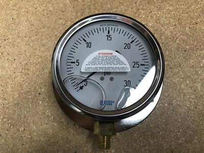 WIKA Pressure Gauge; analog; 4in; lower mount; 213.53 4'' 30PSI 1/4 L RF