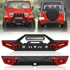 Front /Rear Bumper for 87-06 Jeep Wrangler TJ YJ LJ Rock Crawler w/ Winch Plate