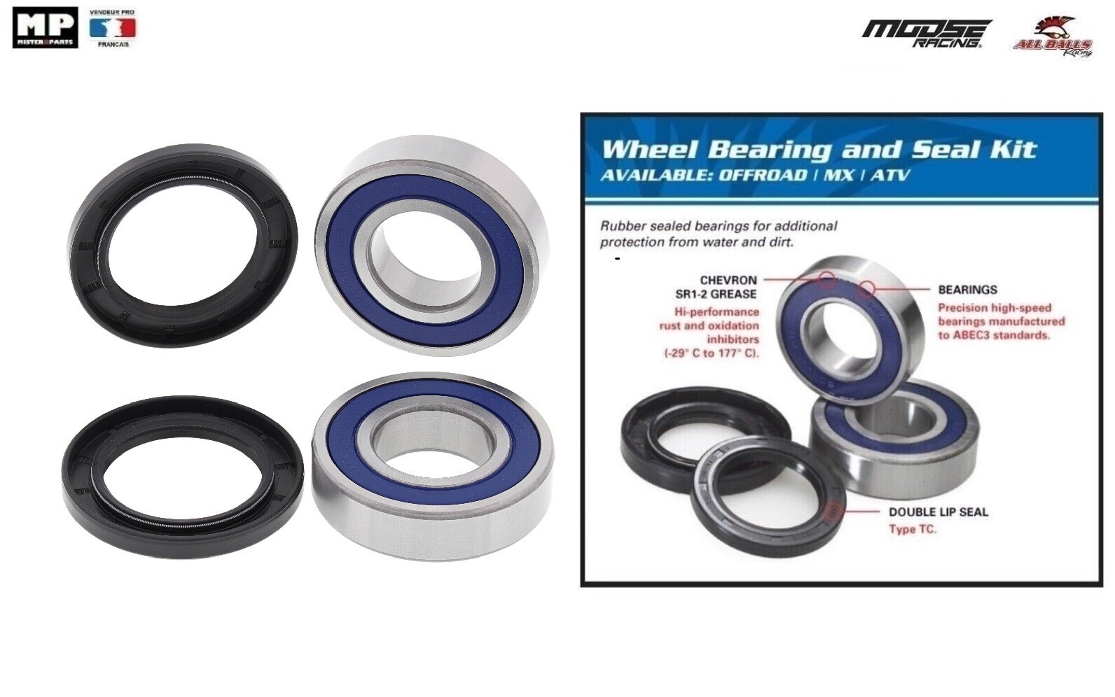 Kit roulement et joint de roue arrière 25-1697 pour CF-Moto U Force 500
