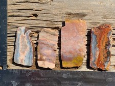 Slab Lot 4 Piece Plume Agate Jasper lapidary Crystal Quartz Druzy Mineral 0031
