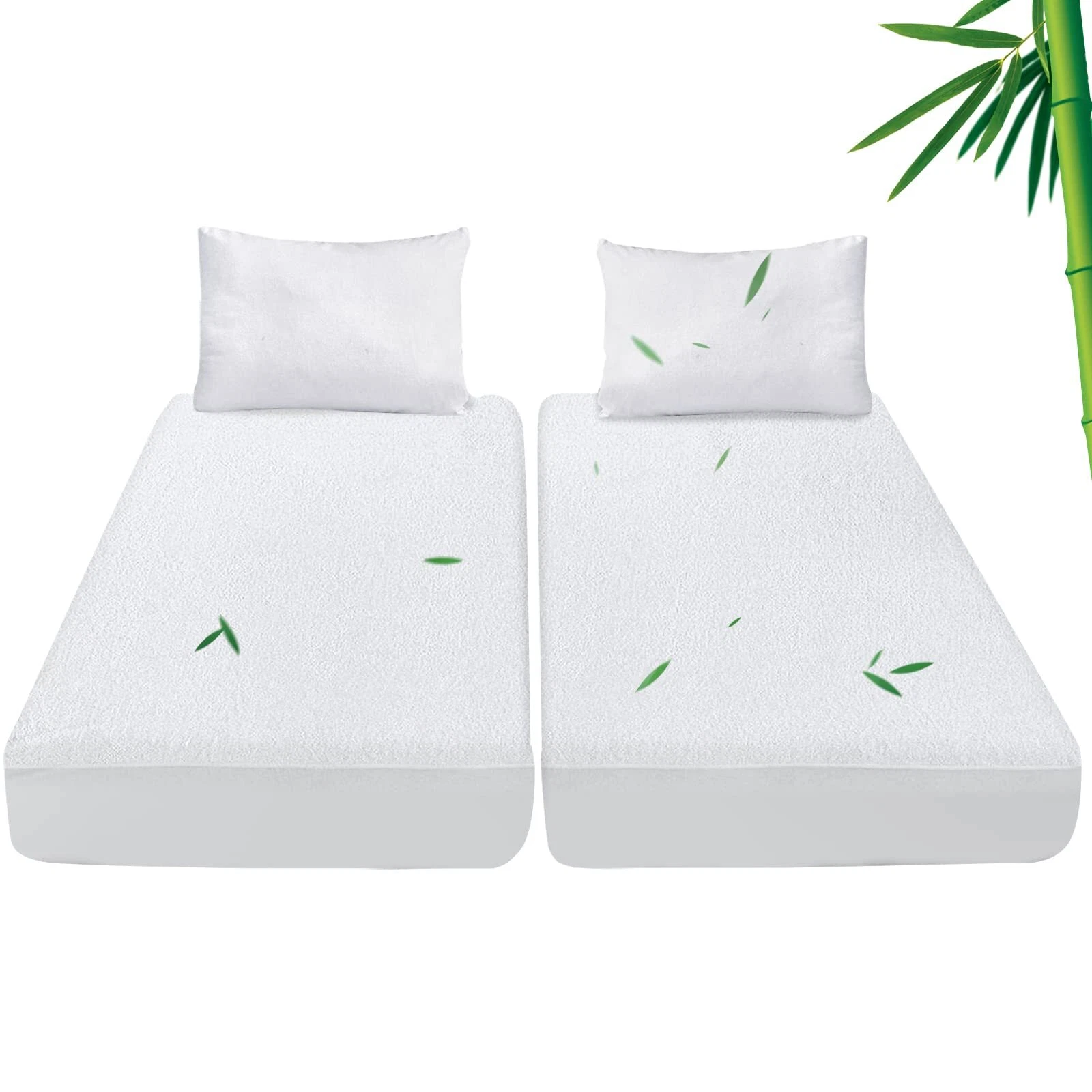 Split King Mattress Protector for Adjustable Bed, Waterproof Mattress Cover P...