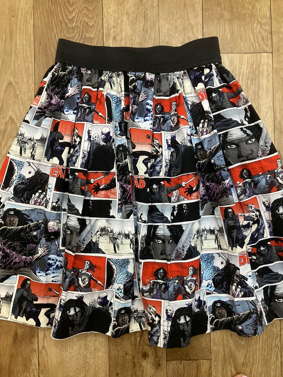 Women's The Walking Dead Comic Strip Novelty A-Line Skater Skirt
