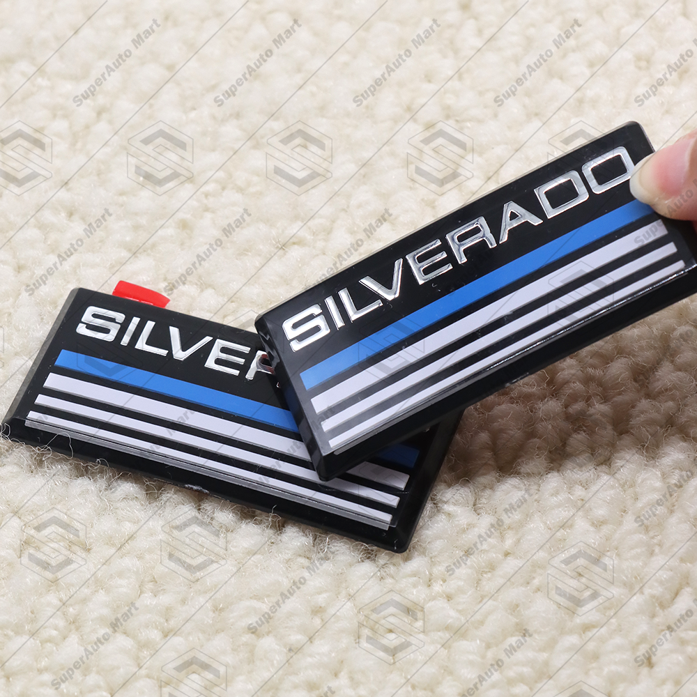 2PCS Silverado 1988-98 Side Body Pillar Cab Emblem Decal Badges for Pickup Truck